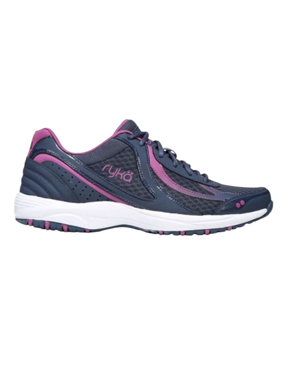 Ryka Dash 3 Sneakers - Navy Blue & Pink - Size 7 Womens Walking Shoes